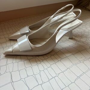 Elegant White Slingback Heels